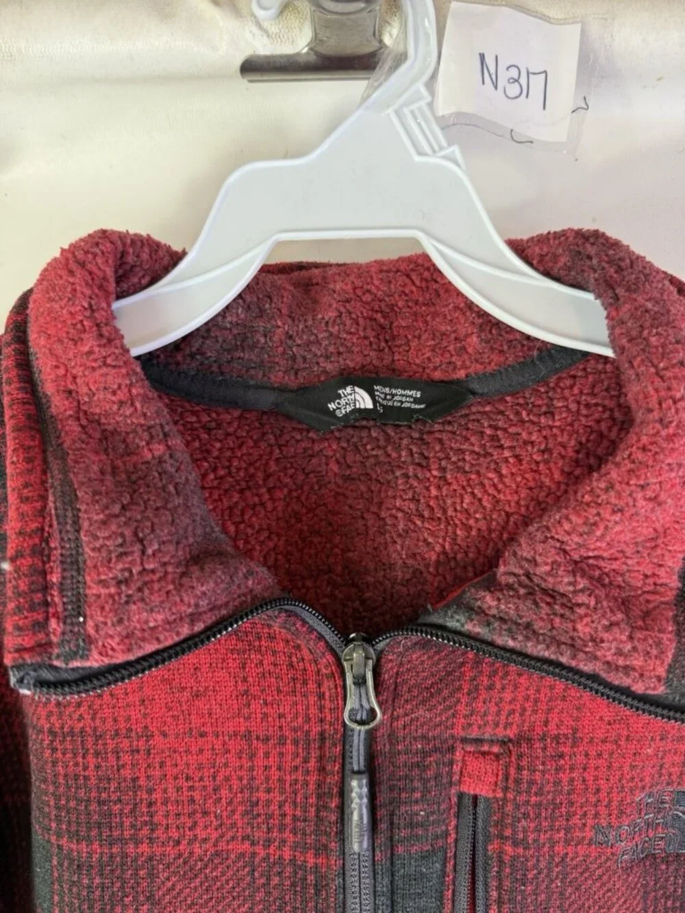 The North Face Buffalo Plaid Quarter Zip Sweatshirt Jacket